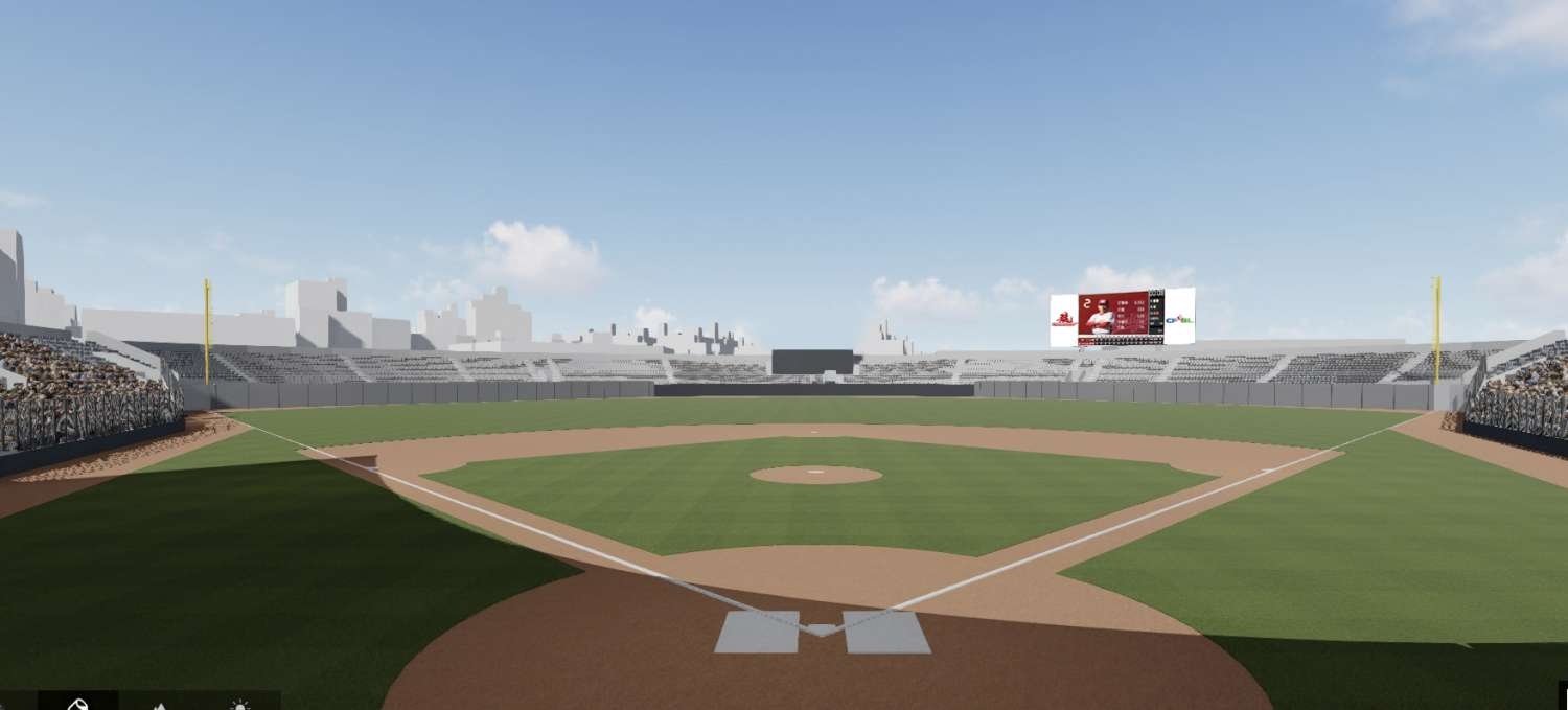 新竹市立棒球場工程模擬圖。